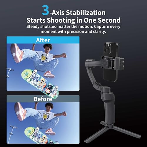 Gimbal Stabilizer: 3-Axis Handheld Gimbal for Smartphone – Front View