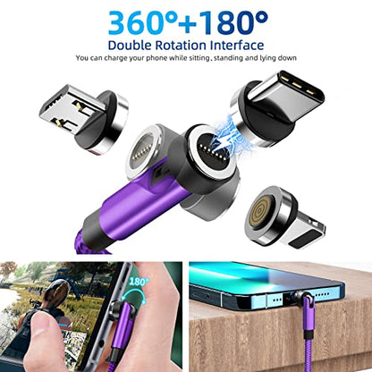 Cable Magnetic: 540 Rotation Magnetic Charging Cable 3-in-1 – Side View
