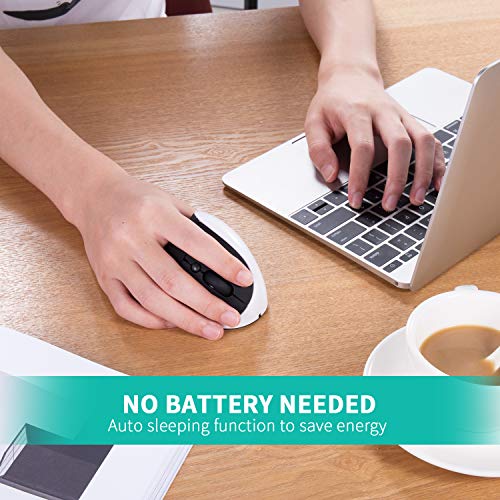 Aurtec Vertical Mouse: Rechargeable 2.4G Wireless Ergonomic – In Use