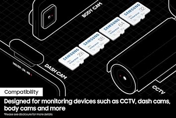 SAMSUNG PRO Endurance 128GB MicroSDXC Memory Card with Adapter for Dash Cam, Body Cam, and security camera – Class 10, U3, V30 (MB-MJ128KA/AM)