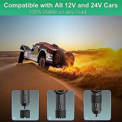 Cigarette Lighter Splitter: 2-Socket USB-C 12V Car Charger – In Use