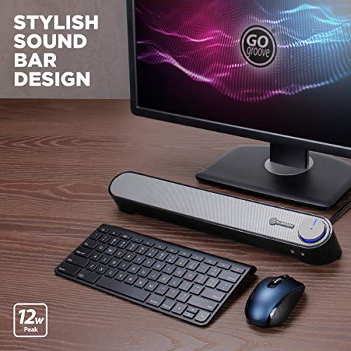 Gogroove Computer Speaker Mini Soundbar – Side View