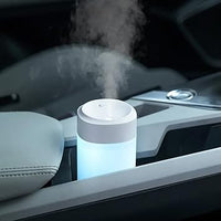 Cool Mist Small Humidifier, Multi-color LED Night Light, 200ml USB Desktop Mini Humidifier for Car, Office Room, Bedroom, 2 Mist Modes, Super Quiet (Mood WHITE) (200ml WHITE)