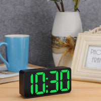 DreamSky Compact Digital Alarm Clock with USB Port for Charging, Adjustable Brightness Dimmer, Green Bold Digit Display, 12/24Hr, Snooze, Adjustable Alarm Volume, Small Desk Bedroom Bedside Clocks