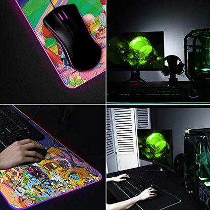 Mouse RGB: Imegny Large Extended Soft LED Mouse Mat – In Use