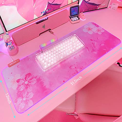 Pad Mouse: RGB Cherry Blossom Gaming Mouse Pad Pink 31.5x12 – Packaging