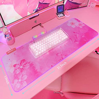 Pad Mouse: RGB Cherry Blossom Gaming Mouse Pad Pink 31.5x12 – Packaging