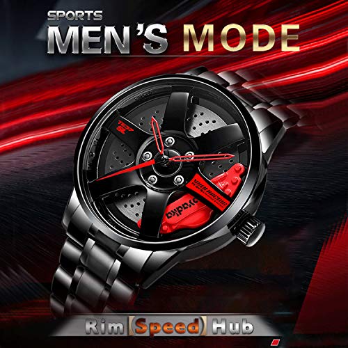 Car Watch: Boyadka Car Wheel Watch Stainless Steel Watch – Side View
