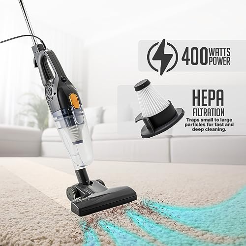 Vacuum Ovente: Ovente Corded Stick Vacuum Cleaner – Side View