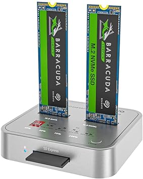 MAIWO K3016CL M.2 SATA/NVMe Docking Station,USB C 10Gbps Clone Duplicator,with SD Express Card Base, Support Offline Clone and one- Key System Disk Copy