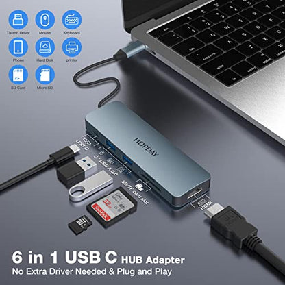 USB C Hub: USB C Adapter MacBook Pro/Air Ipad Pro Adapter – Side View
