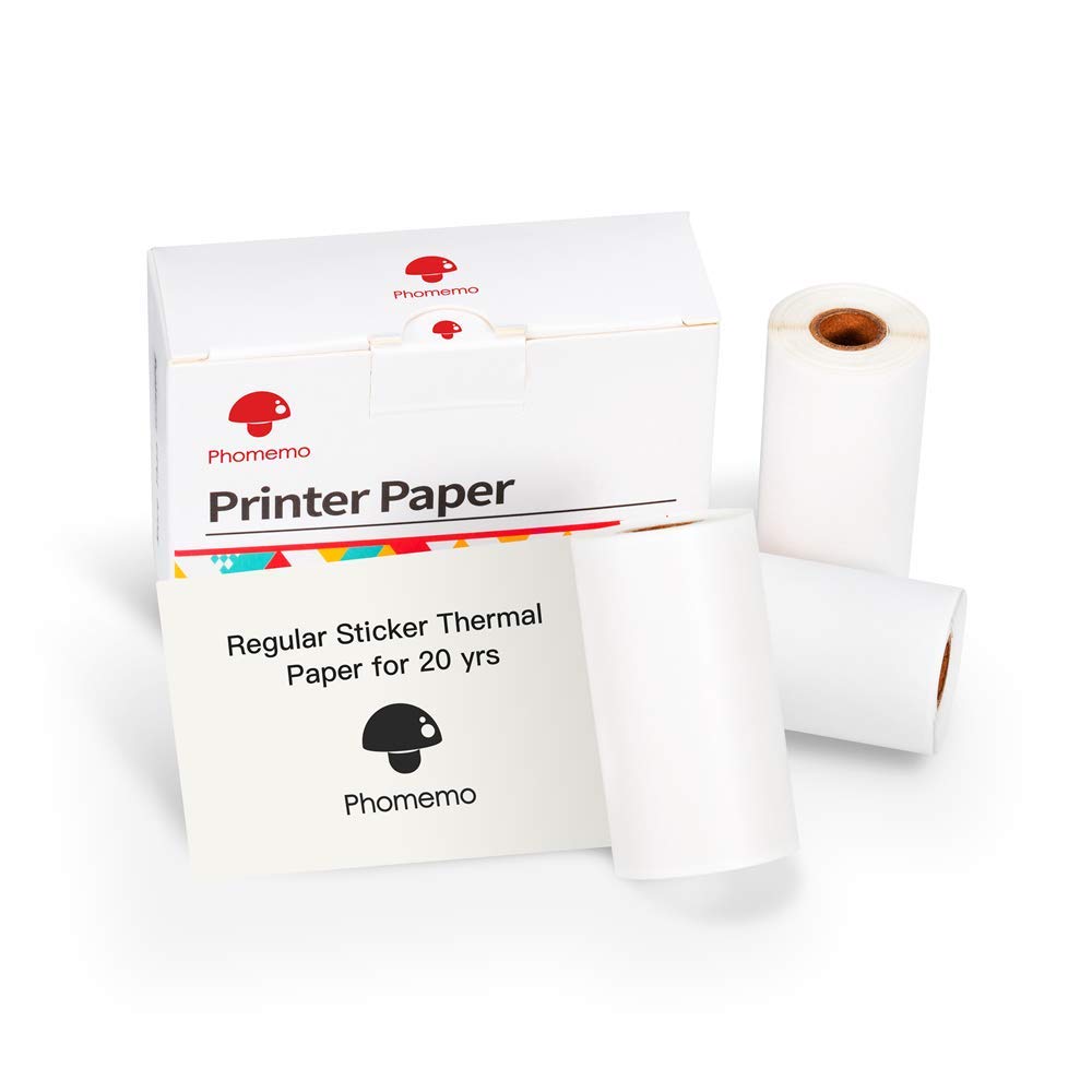 Phomemo White Self-Adhesive Thermal Paper for Phomemo M02, Storage Time 20 Years