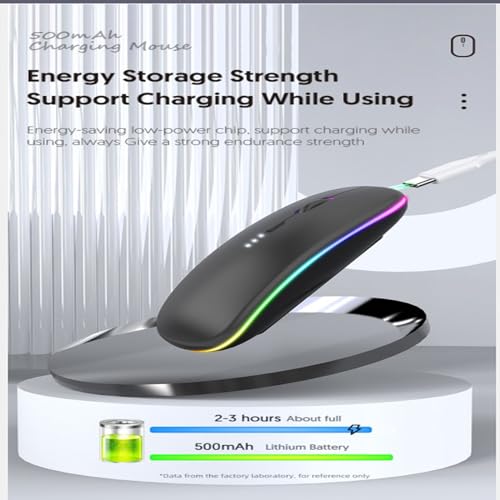 Mouse Dual: 10 Pack Wireless Bluetooth Mouse LED Dual Mode – Back View