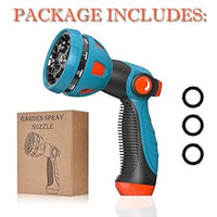 Garden Hose Nozzle - 10 Adjustable Patterns Metal High Pressure Hose Nozzle, Garden Hose Spray Nozzle with Thumb Control Design, Hose Sprayer for Garden & Lawns Watering, Cleaning, Pets & Car Washing