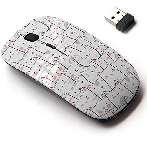 Wireless Mouse: CJCBROES 2.4G Cute Pattern Design – Front View