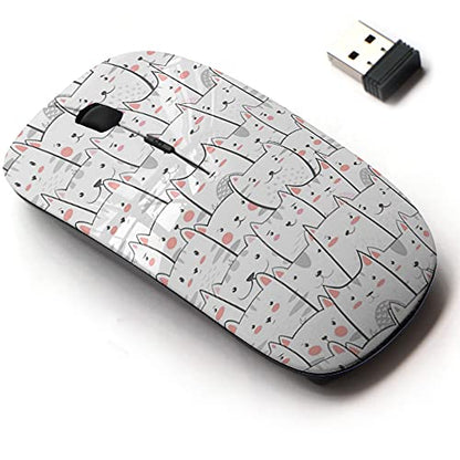 Wireless Mouse: CJCBROES 2.4G Cute Pattern Design – Front View
