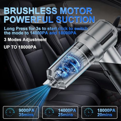 Car Vacuum: Carsories 4-in-1 Foldable Handheld 18000PA – Side View