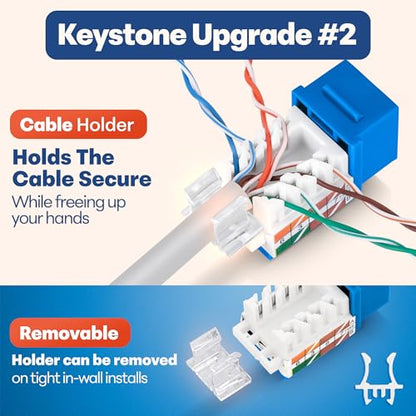 Angled RJ45: Everest 45 degrees Angled RJ45 Cat6 Keystone – In Use