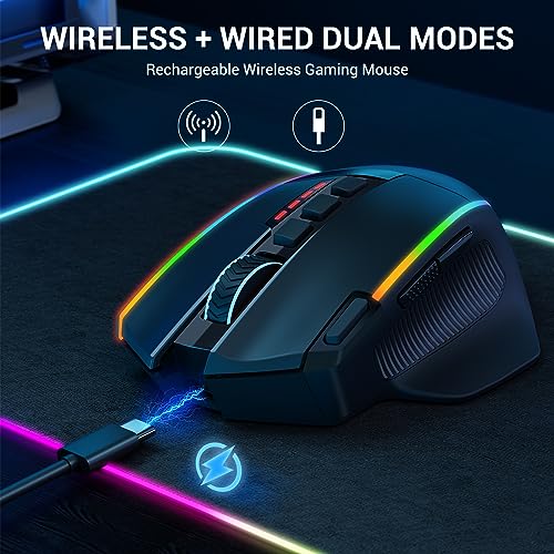 Mouse Redragon: Redragon Wireless Gaming Mouse Ergonomic – Back View