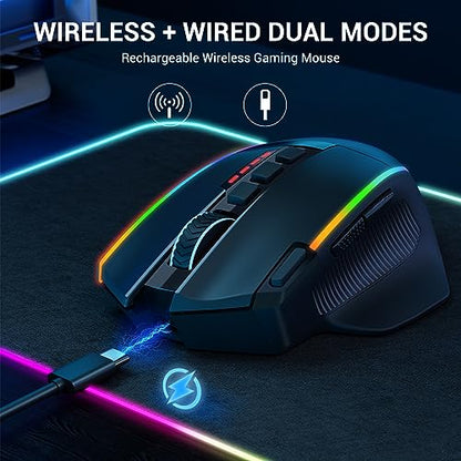 Mouse Redragon: Redragon Wireless Gaming Mouse Ergonomic – Back View