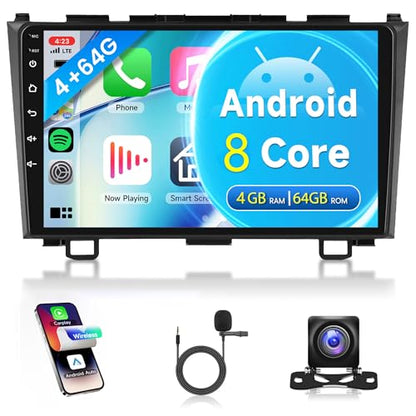 8Core 4G+64G Car Radio for Honda CRV 2007-2011 – Front View