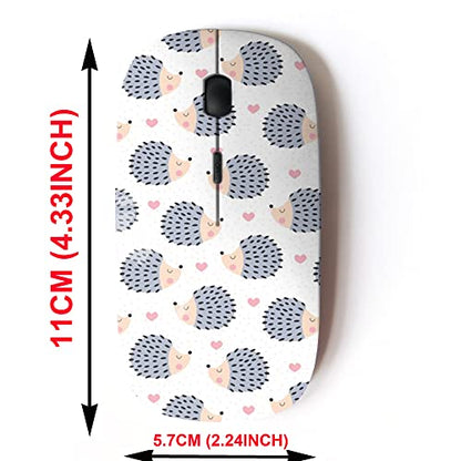 Cute Mouse: 2.4G Wireless Mouse with Hedgehog Pattern Design – Side View