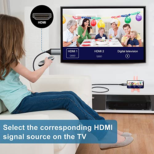 Cable iPhone: JUCONU 13.2ft Long Version HDMI Cable for – Close-up Detail