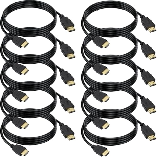 HDMI Cable CL3: 6 FT 10-Pack 4K HD Shielded Cord – Front View
