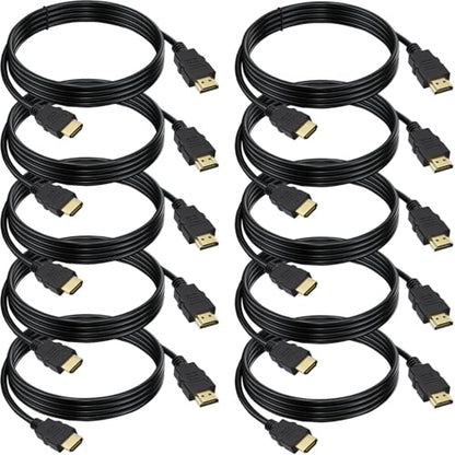 HDMI Cable CL3: 6 FT 10-Pack 4K HD Shielded Cord – Front View