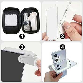 Mirror Reflection for Phone Camera - 2023 New Adjustable Phone Camera Mirror Reflection Clip Kit, Mirror Reflection Clip Kit, Smartphone Camera Mirror Reflection Clip Kit. (White)