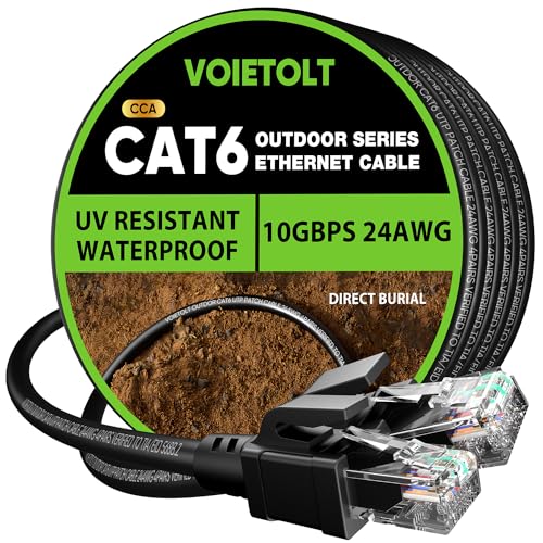 Cable Cat6: VOIETOLT Cat 6 Outdoor Ethernet Cable 300ft – Front View