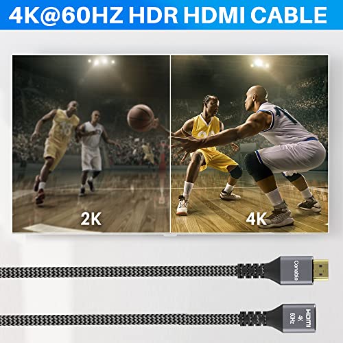 Extension Cable: 20ft 4K HDMI 2.0 Braided Extender Male to – In Use