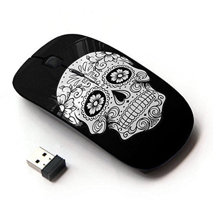 Graphic4You Mexican Sugar Skull Black Ergonomic Wireless – Front View