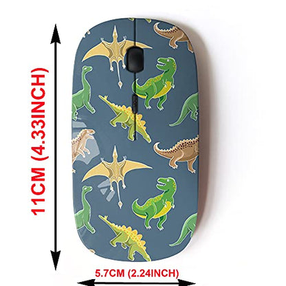 Cute Mouse: 2.4G Wireless Mouse Dino Cute Cartoon Design – Side View