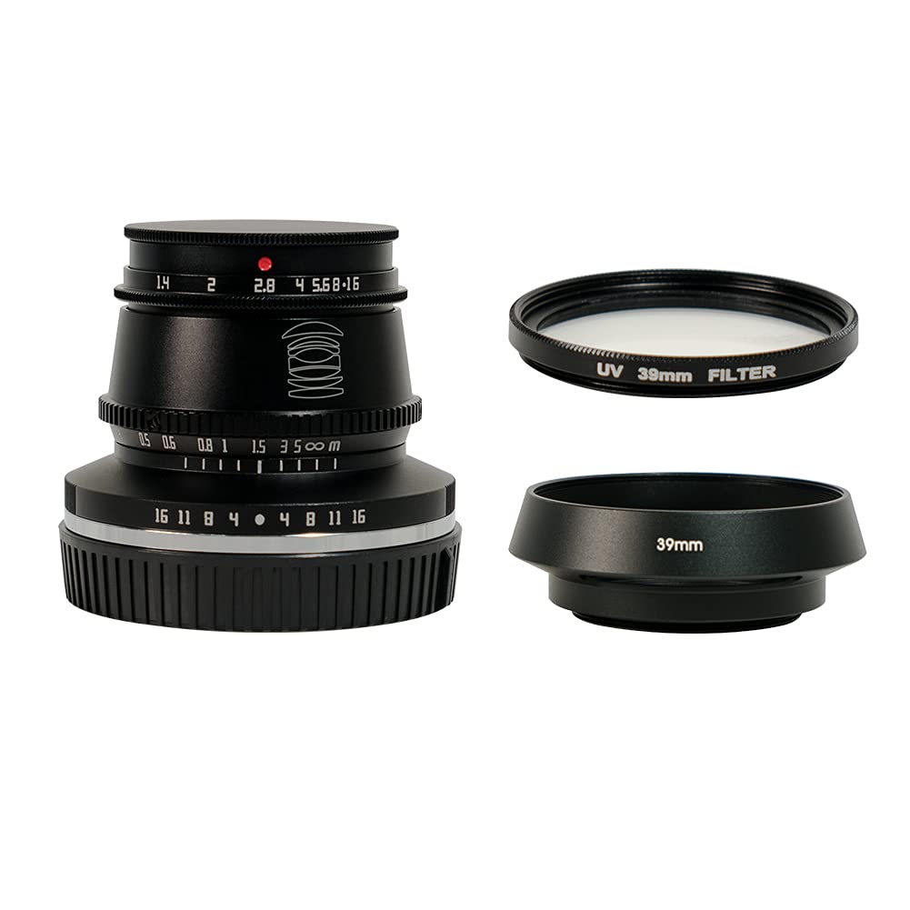TTArtisan 35mm F1.4 APS-C Format Large Aperture Manual Focus Fixed Lens for L Mount Camera for Leica T CL TL TL2 Sigma FP Black