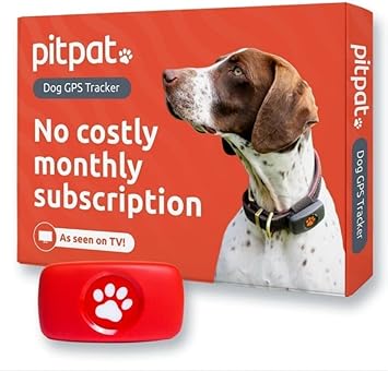 PitPat Dog GPS Tracker. Full satellite-tracking with unlimited range and no subscription or hidden monthly fees. Lightweight, tough and 100% waterproof. Fits all dogs/collars/harnesses. (Red)