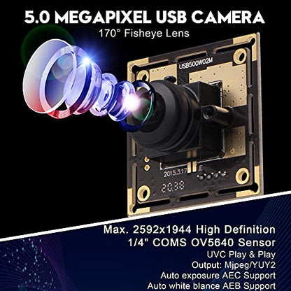 SVPRO 170: 5 Megapixel Fisheye Lens USB Webcam Camera Module – In Use