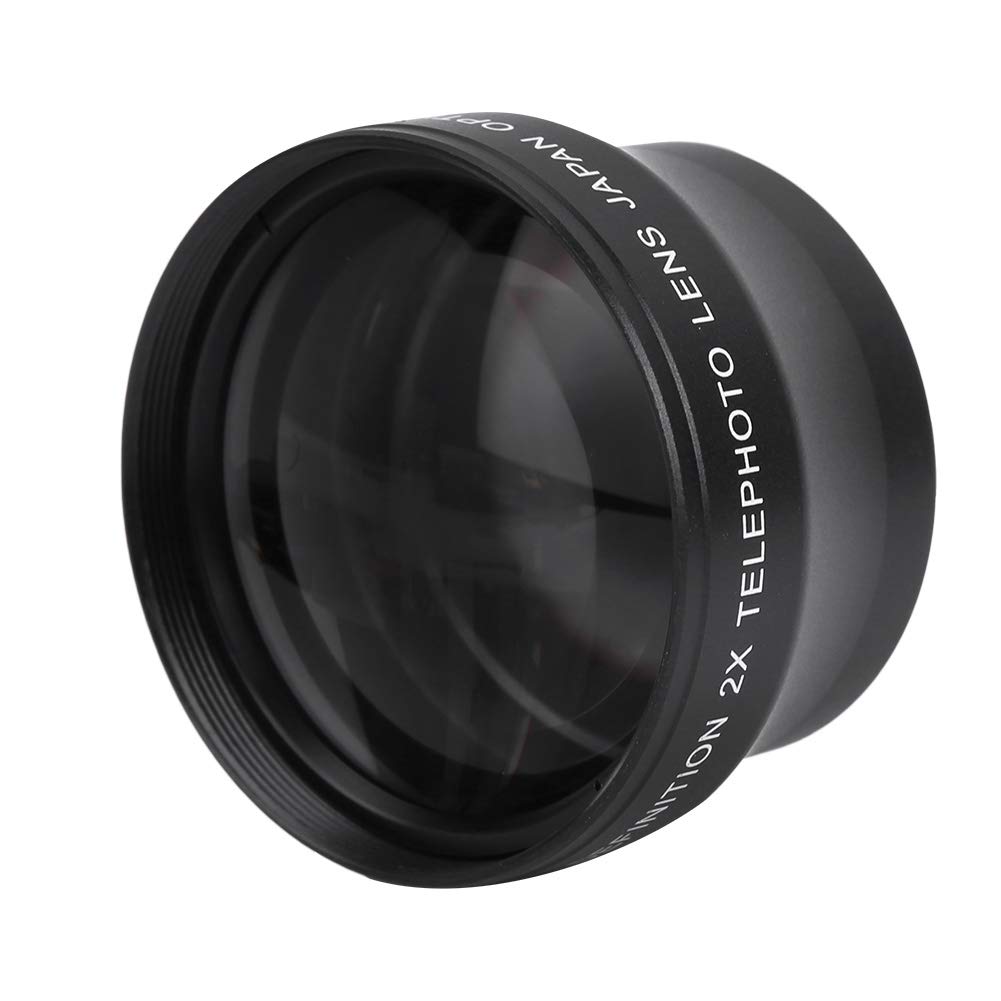 2X Camera Lens 2X Magnification Waterproof High Definition Converter Telephoto Lens for 37mm Mount Camera