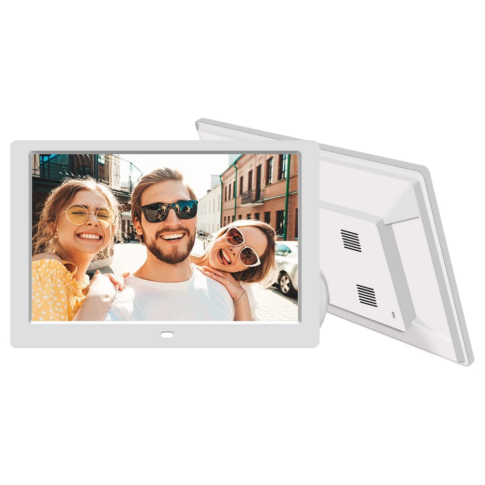 10.1 Inch Digital Picture Frame-IPS Screen Display Digital Photo Frame-Hd Display-Auto-Rotate-Calendar Function-Share Photos or Videos for Friends and Family (White)