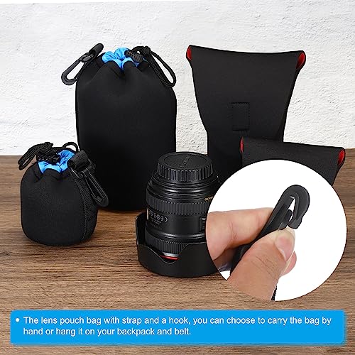 PATIKIL Camera Lens Bag: 2 Pcs 3.3" IDx5.5 H Drawstring – Packaging