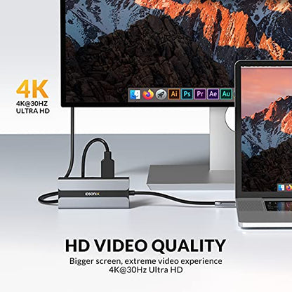 USB C Hub 9 in 1 Multiport Adapter w/Gigabit Ethernet – Close-up Detail