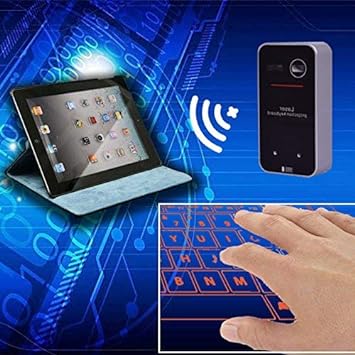 Microware Bluetooth Wireless Laser Projection Virtual Keyboard Portable Full-Size Keypad
