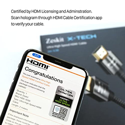 Zeskit X Tech: 48Gbps Ultra High Speed HDMI Cable 8ft – Side View