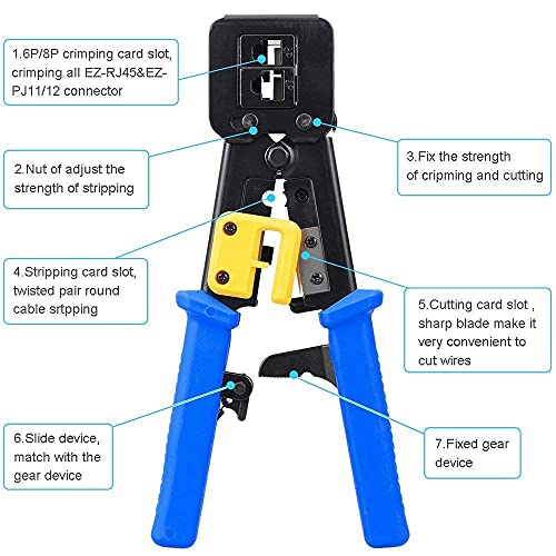 RJ45 Crimping Tool: Ethernet Crimper for Cat6 – Side View