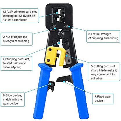 RJ45 Crimping Tool: Ethernet Crimper for Cat6 – Side View