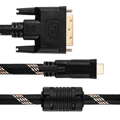 DVI to DVI Cable 25Ft: Nylon Braided DVI-D 24+1 Dual Link – In Use