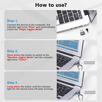 AUEDROT Mouse Jiggler: Undetectable Metal USB Mouse Mover – Back View