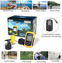 Best Handheld Fish Finder Portable Fishing Kayak Fishfinder Fish Depth Finder Fishing Gear with Sonar Transducer and LCD Display，Handheld Fish Finder Portable Fishing Kayak Fishfinder