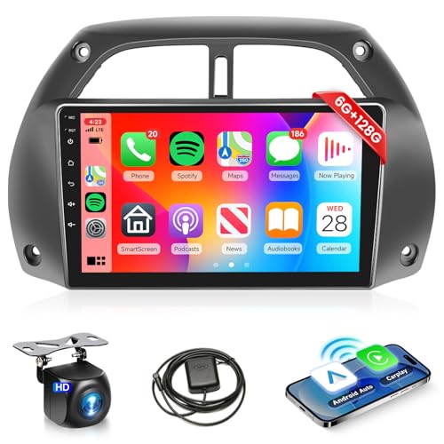 [8 CORE 6G+128G] Car Radio for Toyota RAV4 2001-2006 with – Front View