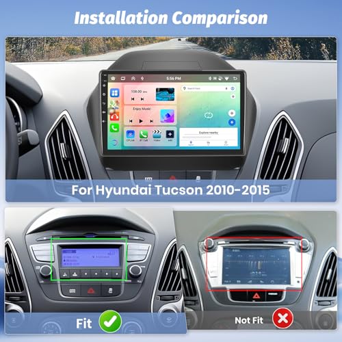 Roinvou 8 Cores 4+64G Android Car Radio for Hyundai Tucson – Side View